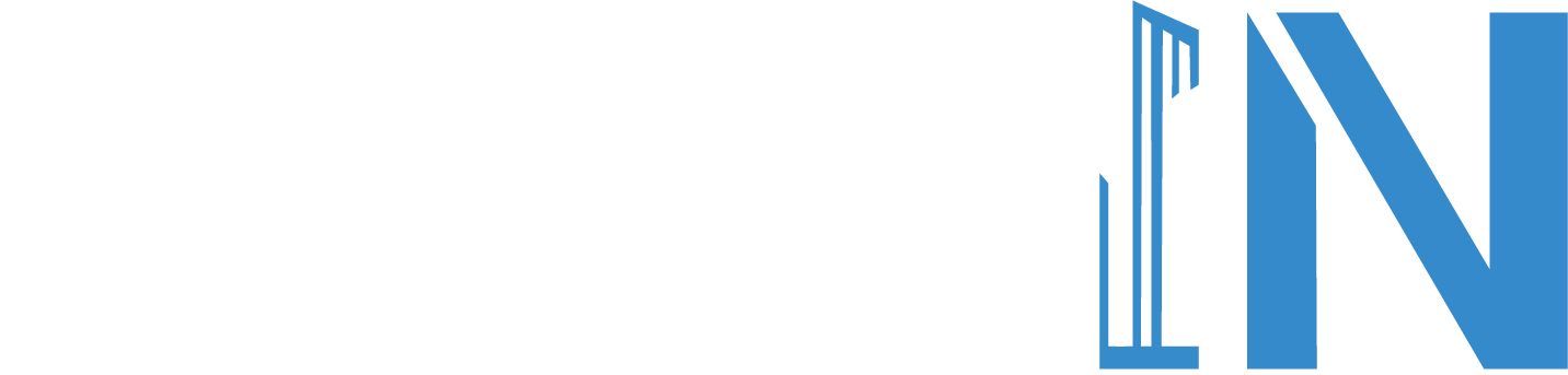 Logo da empresa ENGIN ENGENHARIA com letras brancas